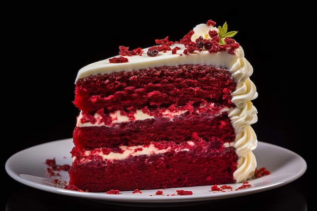 Plakje Red Velvet Cake met roomkaasglazuur