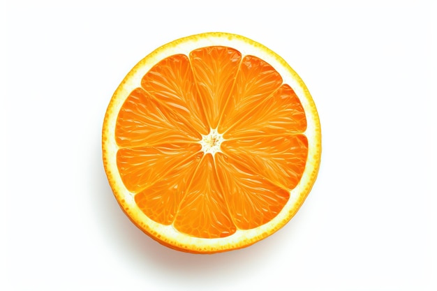 Plakje sinaasappel op witte achtergrond
