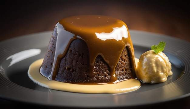 Plakkerige toffee pudding