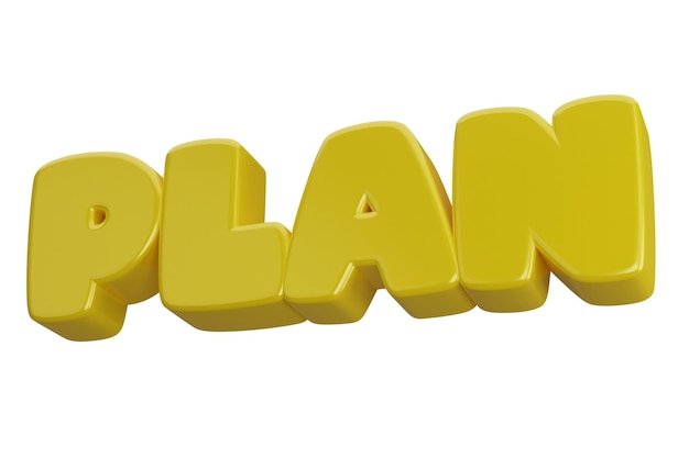 Plan 3d word text