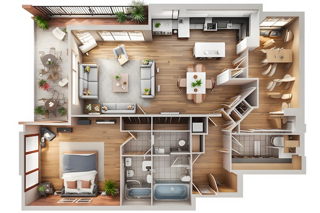 Plan of an apartment or house Interior Design Neural network AI generated