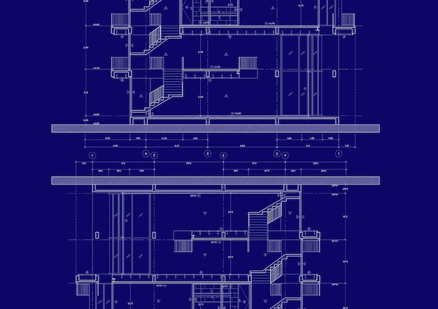 Plan van het gebouw op basis van de tekening