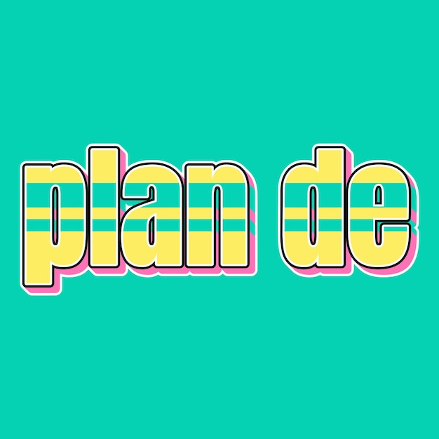 Photo plande typography vintage 90s 3d design yellow pink text background photo jpg