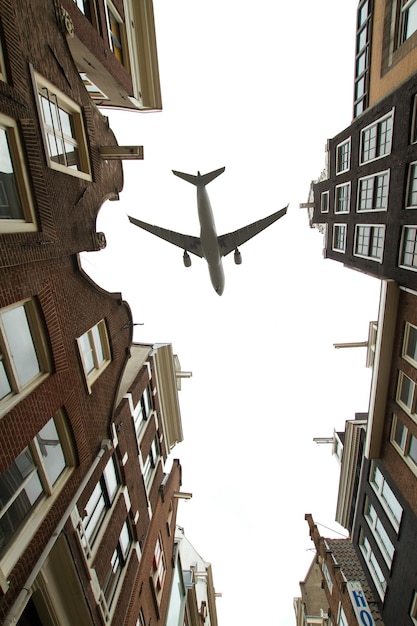 Plane over amsterdam