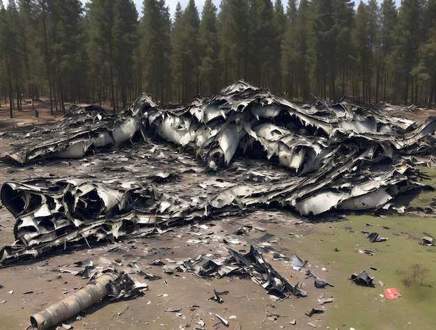 Plane crash site generative art by AI