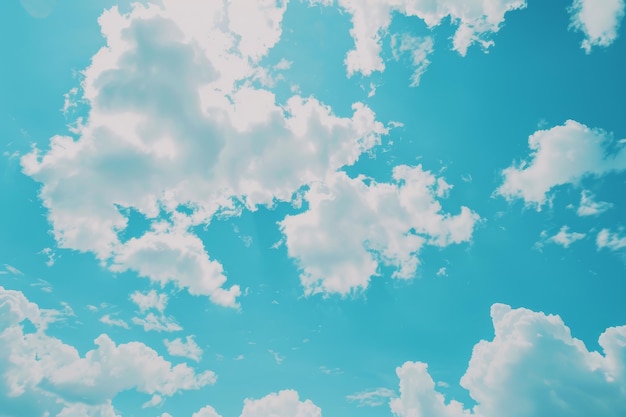 Plane Flying in Blue Sky With White Clouds