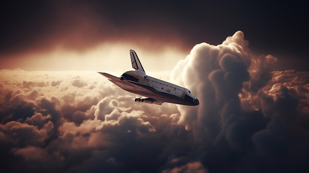 A plane flying above the clouds with the words air france on the tail.