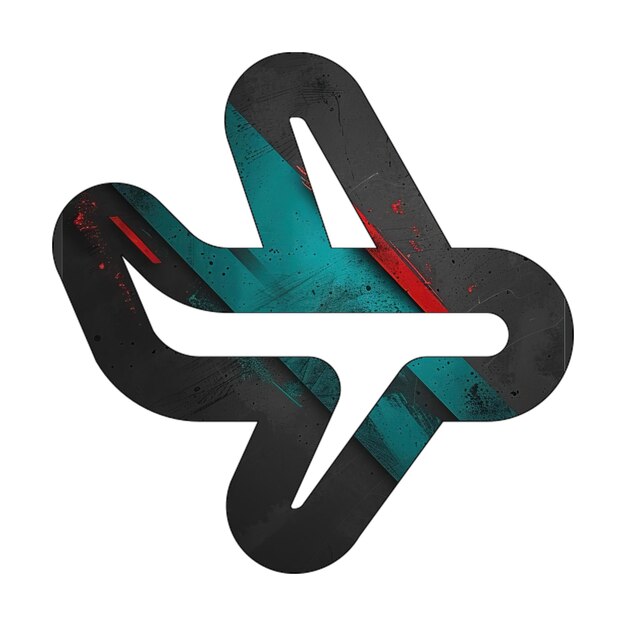 plane icon diagonal black green red