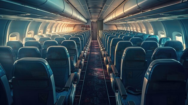 写真 空の飛行機の中に空の飛行機 中に空の航空機 創造 aiで作成された