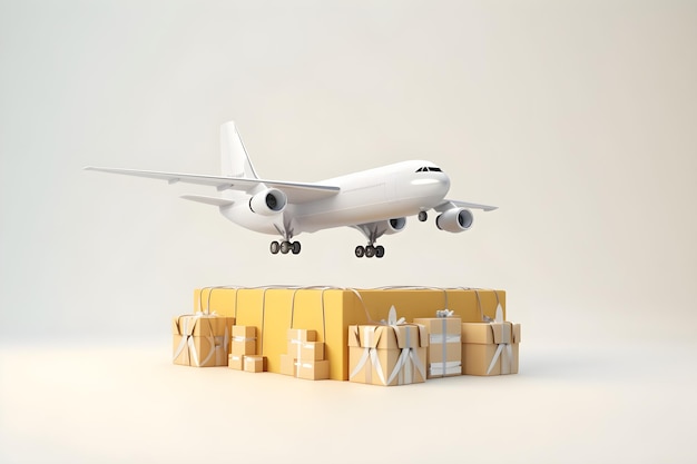 A plane is about to land on a stack of boxes.