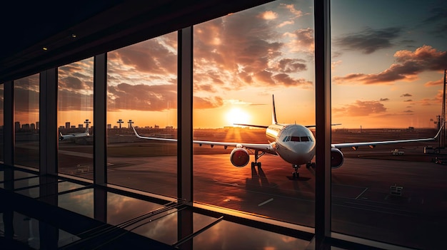 A plane is on the runway at the airport.