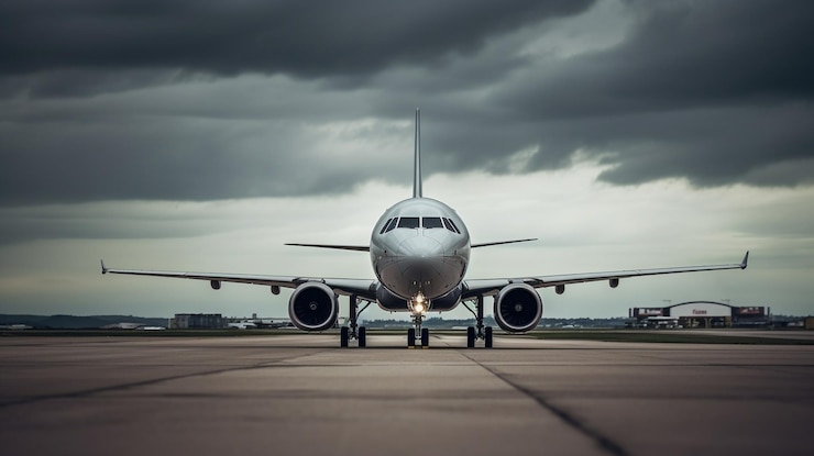 Photo a plane on the runway with the word air on the side