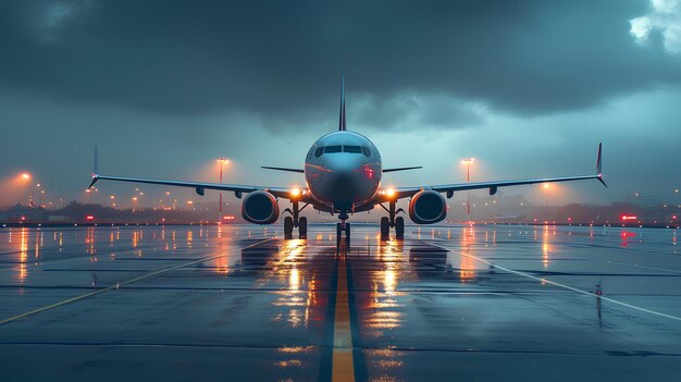 A plane on the runway