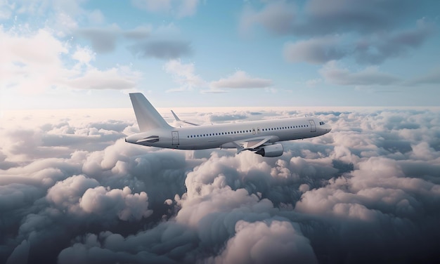 plane in the sky beautiful cloud and natural view