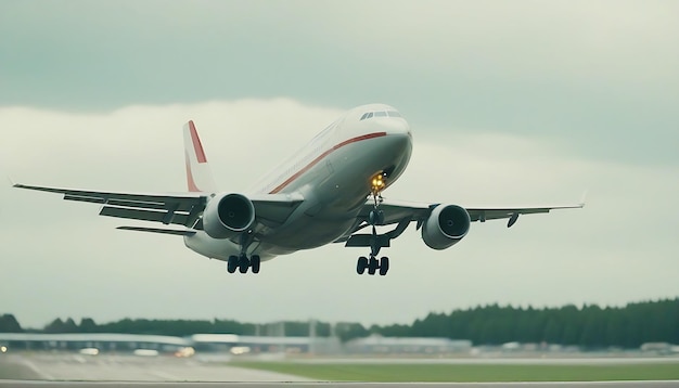 A plane taking off from an airport