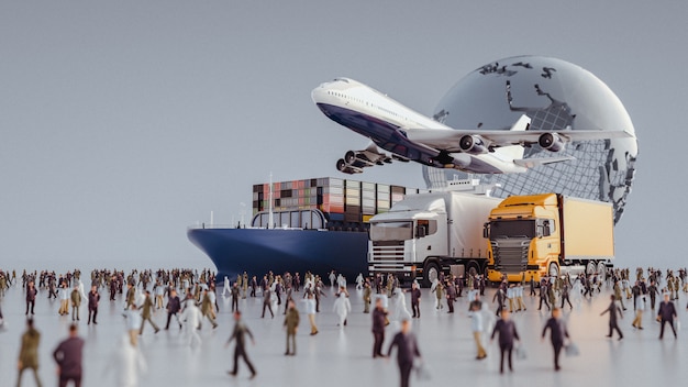 Foto i camion dell'aereo stanno volando verso la destinazione