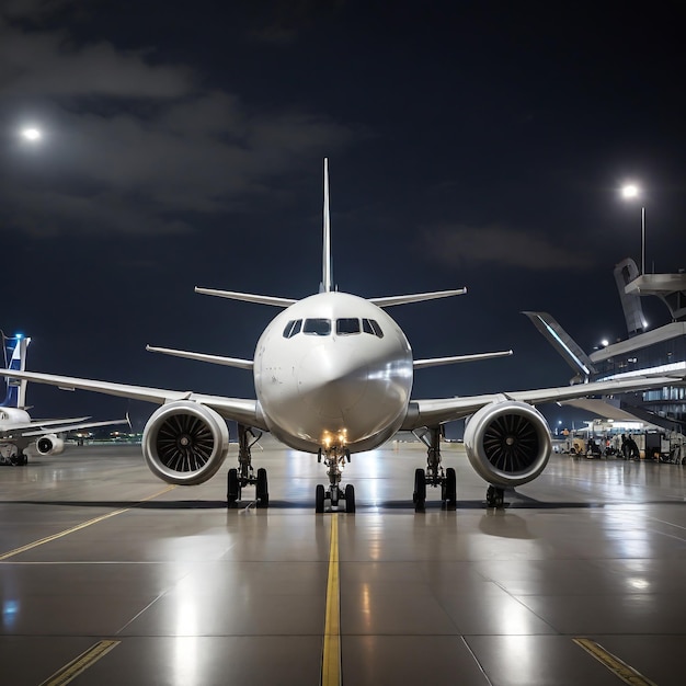 A plane waiting at the airport