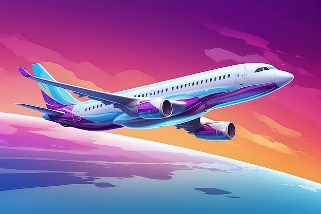 Plane with blank banner vector in color