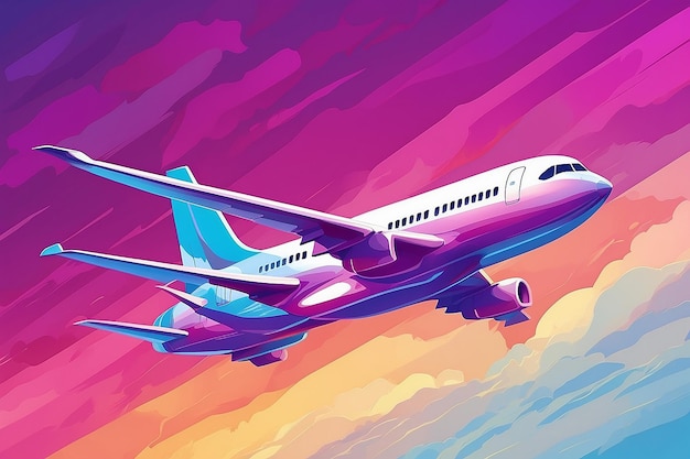 Plane with blank banner vector in color