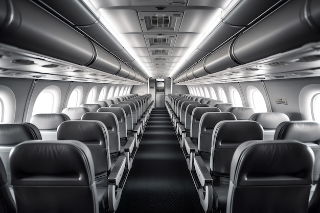 A plane with a blue interior light