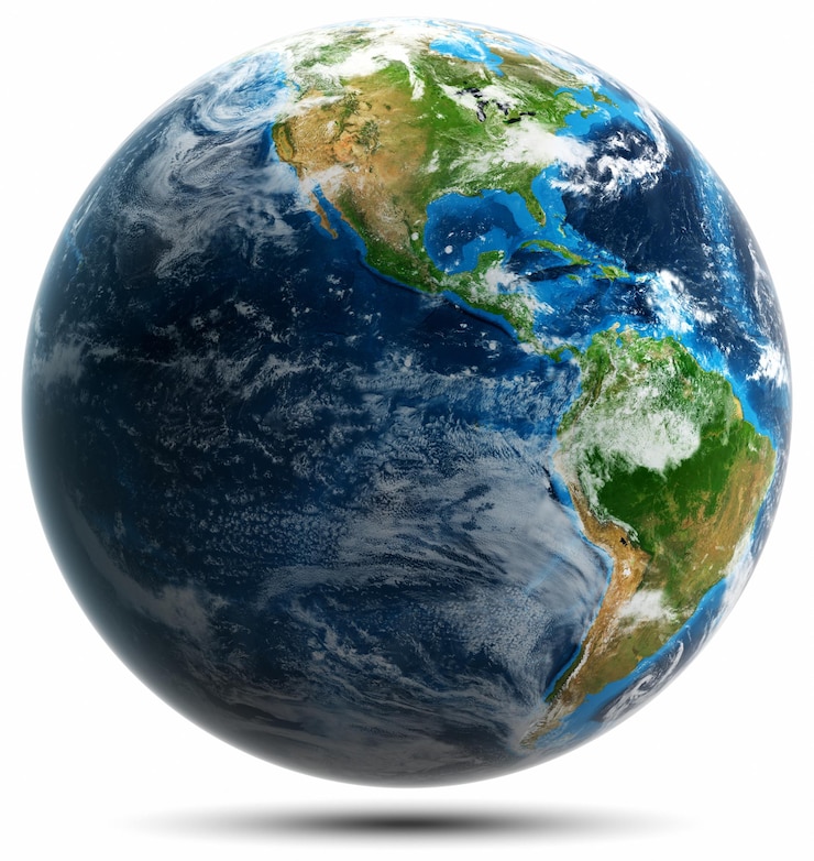 Foto planeet aarde wereldkaart geïsoleerd