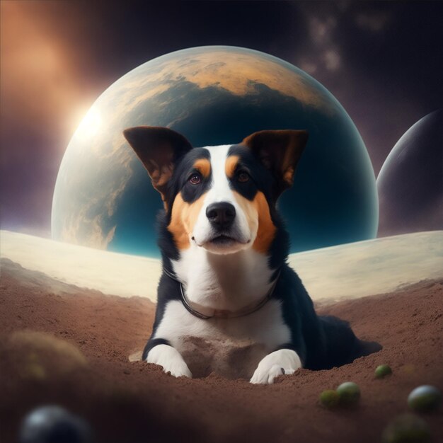 planeet hond illustratie