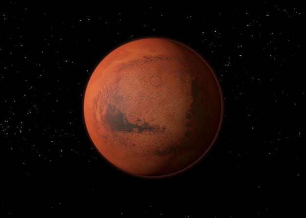 Planeet Mars - Elementen van deze afbeelding geleverd door NASA. 3D-weergave.