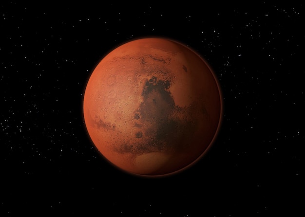 Foto planeet mars - elementen van deze afbeelding geleverd door nasa. 3d-weergave.