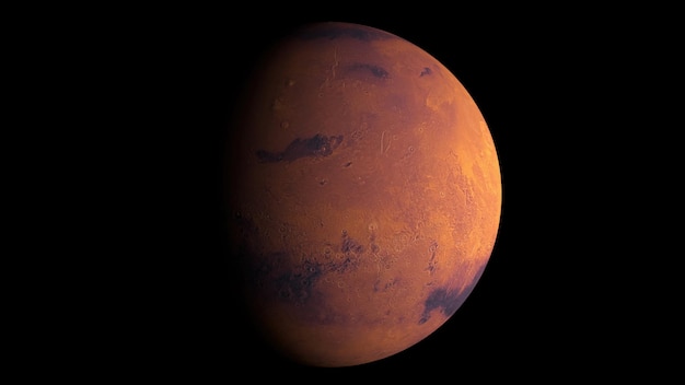 Foto planeet mars met glans computer gegenereerde 3d-weergave van realistische kosmische achtergrond elementen van dit beeld worden gepresenteerd door nasa