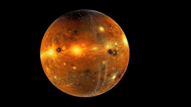 Planeet Mercurius in het zonnestelsel geïsoleerd met een zwarte achtergrond