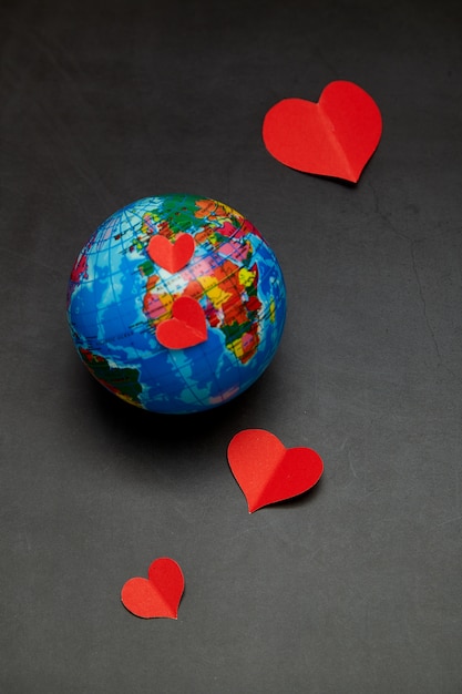 Foto planeet van liefdeconcept de dag van de valentijnskaart