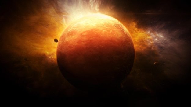 Planeet Venus bij Nebula In The Space