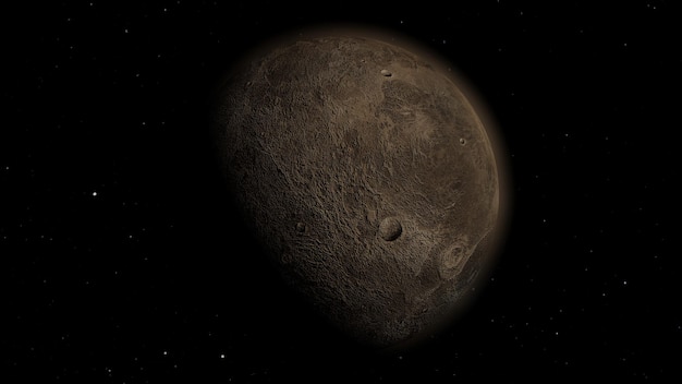 Planet ceres 3d Fictional planet with stars