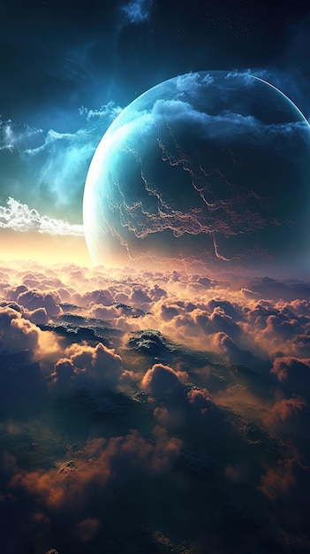 구름 속의 행성과 구름