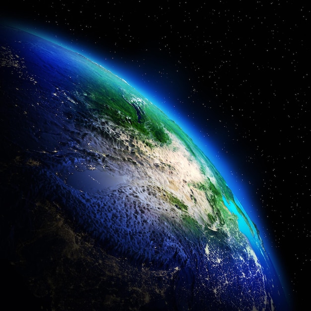 Planet Earth 3d rendering space