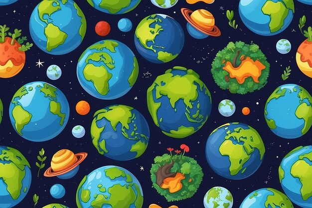 Planet earth in cartoon style