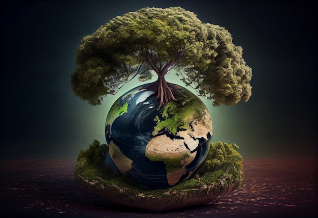 Planet Earth Celebrate Arbor Day Generate Ai