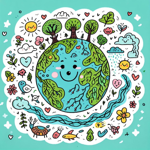 Photo planet earth day illustration