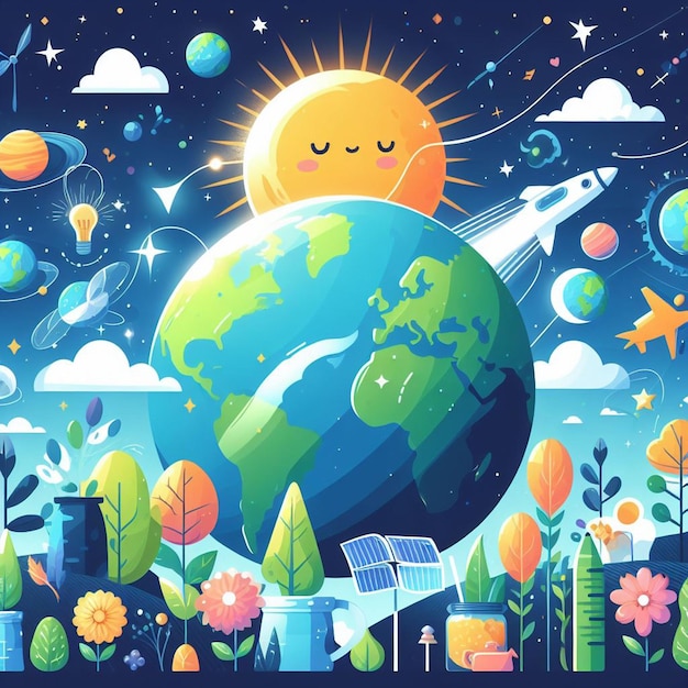 Planet earth day illustration