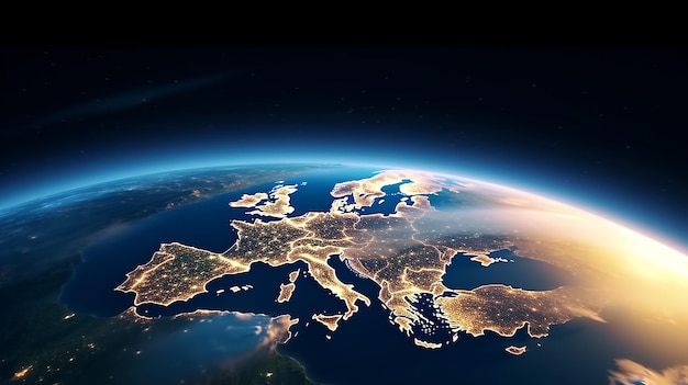 Planet Earth Europa 3D-weergave prachtig gemaakt met Generative AI