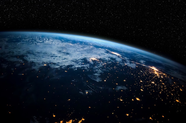 planet earth globe view from space showing realistic earth surface and world map