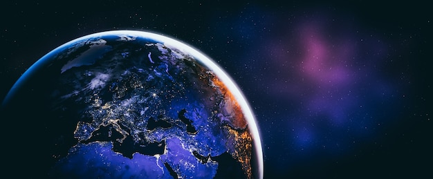 Vista del globo del pianeta terra dallo spazio