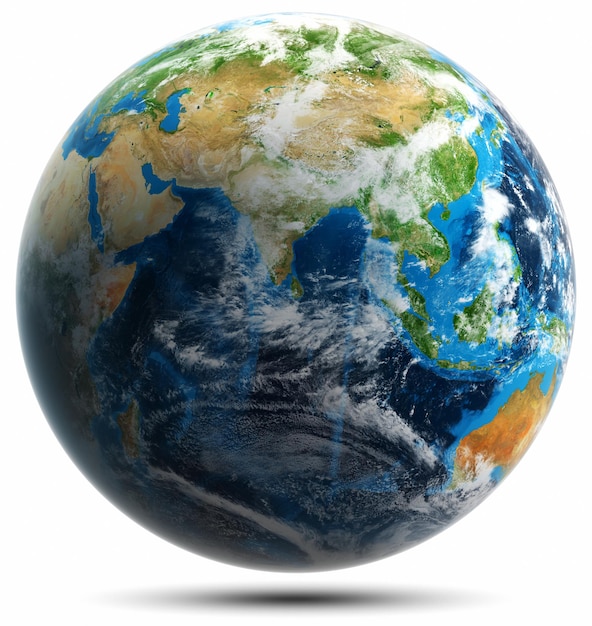 Planet Earth globe world map isolated