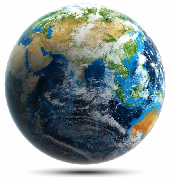 Photo planet earth globe world map isolated