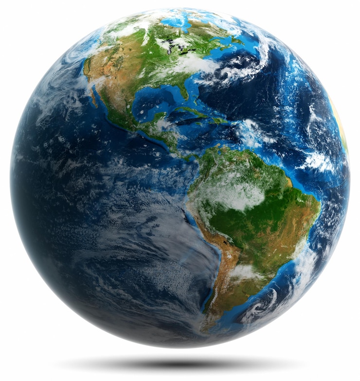 Photo planet earth globe world map isolated