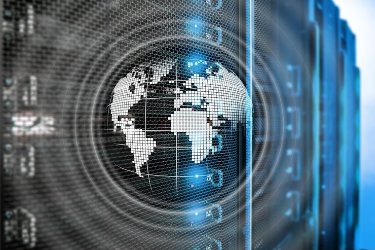 Photo planet earth hologram globe global communication world wide business concept