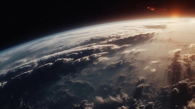 Планета Земля во время урагана, как видно из космоса Потрясающий вид Киносцена Fury, как в кино