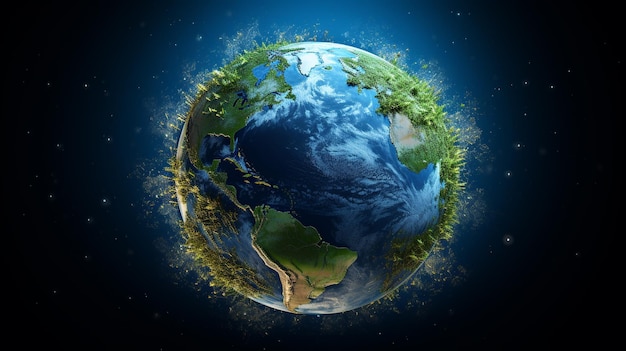 Иллюстрация планеты Земля HD 8K обои Фотографическое изображение