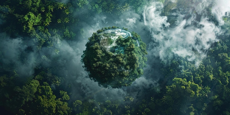 Photo planet earth in a jungle