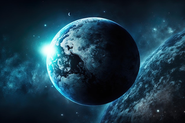 The planet earth in outer space wallpaper from deep space